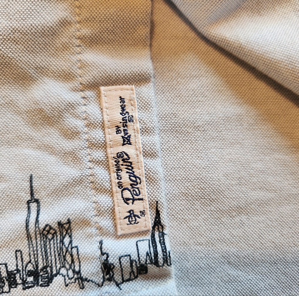 Original Penguin Heritage Slim Fit Stretch NYC Skyline Shirt M - Picture 9 of 11